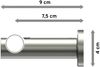 Gardinenstangen-Set Platon Mavell 100 cm, 1-läufig (ohne Ringe), 20 mm Ø Edelstahl-Optik Bild 2