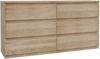Forte EDMORE Kommode 150 160, moderne Kommode mit 6 Schubladen, Holzwerkstoff, Sonoma Eiche Holzdekor, 153,9 cm breit x 79,8 cm hoch x 42,2 cm tief Bild 3