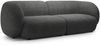 Micadoni Sofa Kate 4-Sitzer Strukturierter Stoff Dunkelgrau Melange Bild 2