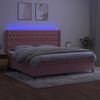 vidaXL Boxspringbett mit Matratze & LED Rosa 200x200 cm Samt 3139768 Bild 3