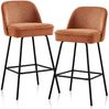JYMTOM Barhocker Gepolsterter Sitz mit Federkern, Sitzfläche aus Leinen und Textilien (2 St), Metallbeine, für Bar, Theke, Küche, Esszimmer und Bistro geeignet Bild 2