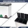 Mülleimer 3 Fächer Edelstahl - 3x 8L Inneneimer herausnehmbar | Pedaleimer Tretmülleimer Küche Abfalleimer mit Deckel Müllbehälter Kücheneimer Treteimer Büro Bild 4