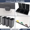Mülleimer 3 Fächer Edelstahl - 3x 8L Inneneimer herausnehmbar | Pedaleimer Tretmülleimer Küche Abfalleimer mit Deckel Müllbehälter Kücheneimer Treteimer Büro Bild 5