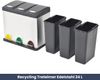 Mülleimer 3 Fächer Edelstahl - 3x 8L Inneneimer herausnehmbar | Pedaleimer Tretmülleimer Küche Abfalleimer mit Deckel Müllbehälter Kücheneimer Treteimer Büro Bild 2