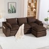 3-Sitzer Wohnlandschaft B 263 x T 167 x H 85 cm aus Cord, modular mit Hocker Bild 2