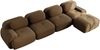Ecksofa aus Cordstoff, modular & montagefrei, mit Chaiselongue, H 75 x T 388 x B 178 cm, Braun Bild 5