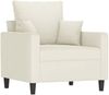 vidaXL 4-tlg. Sofagarnitur mit Kissen Creme Samt 3201698 Bild 5