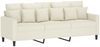 vidaXL 4-tlg. Sofagarnitur mit Kissen Creme Samt 3201698 Bild 3