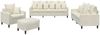 vidaXL 4-tlg. Sofagarnitur mit Kissen Creme Samt 3201698 Bild 2