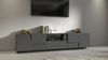 Dmora TV-Ständer Maestrale, niedriges Wohnzimmer-Kommode mit 4 Türen und 1 Schublade, TV-Ständer-Basis, 220x44x46 cm, Anthrazit Bild 2