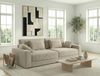 Big-Sofa 290cm breit Federkern Polsterung Lounge Couch extratief Cord Beige Grau Bild 2