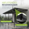 Juskys Terrassenüberdachung Borneo 4x3 m – Aluminium Terrassendach mit Doppelstegplatten Sonnenschutz Wandmontage Überdachung für Terrassen Anthrazit Bild 3