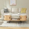 Couchtisch Tvedestrand 120x55x40 cm Bambus Marmorweiß/Natur [en. casa] Bild 2