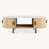 Couchtisch Tvedestrand 120x55x40 cm Bambus Marmorweiß/Natur [en. casa] Bild 5