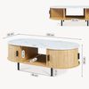 Couchtisch Tvedestrand 120x55x40 cm Bambus Marmorweiß/Natur [en. casa] Bild 4