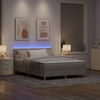 vidaXL LED Boxspringbett mit LED-Lichtleisten Taupe 160 x 200 cm Stoff 3342531 Bild 5