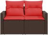 vidaXL Gartensofa mit Kissen 2-Sitzer Braun Poly Rattan 366235 Bild 5