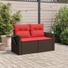 vidaXL Gartensofa mit Kissen 2-Sitzer Braun Poly Rattan 366235 Bild 3