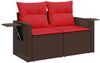 vidaXL Gartensofa mit Kissen 2-Sitzer Braun Poly Rattan 366235 Bild 2