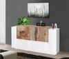 Sideboard >Catania< in Weiß-Hochglanz / Ahorn - 160x86x45cm (BxHxT) Bild 2