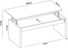 Dmora Audi-Couchtisch, Wohnzimmer-Zeitungsständer mit Ablagefach, niedriger hochklappbarer Couchtisch, 102 x 50 x 43 cm, Glänzendes Weiß Bild 3