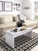 Dmora Audi-Couchtisch, Wohnzimmer-Zeitungsständer mit Ablagefach, niedriger hochklappbarer Couchtisch, 102 x 50 x 43 cm, Glänzendes Weiß Bild 2