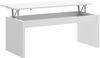 Dmora Audi-Couchtisch, Wohnzimmer-Zeitungsständer mit Ablagefach, niedriger hochklappbarer Couchtisch, 102 x 50 x 43 cm, Glänzendes Weiß Bild 5