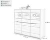 Massivart® Highboard 153 cm Breite Massivholz Wildeiche geölt »ARAYA«, 3 Glastüren · 3 Drehtüren · 6 Einlegeböden · schwarze Griffmulden Bild 4