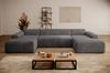Ecksofa Empire, Couch U-Form, Sofa U-Form Cordstoff, 360 x 71 x 188 cm, Dunkelgrau Bild 2