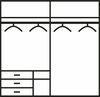 Schwebetürenschrank Level Kleiderschrank 250cm 2-türig mit 3 Schubladen und Spiegel Bild 2