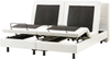 Bett verstellbar Bouclé DUKE 180 x 200 cm Cremeweiß Bild 5