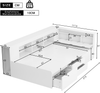 Kindereinzelbett 90×200 cm aus MDF mit vier Schubladen und Stauraum, weiß Bild 4