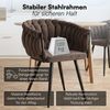 skølm 'Sudri' Esszimmerstühle, 4er Set, dunkelbraun, gepolstert mit Samtbezug, höhenverstellbar, Schalenstuhl mit Armlehne, bis 120 kg belastbar Bild 3