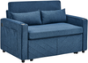Schlafsofa 3-in-1 in Navy Blue, Stoff mit Holzgestell, USB-Ladeports und Slide-to-Transform-Funktion,73x195x134 cm Bild 3