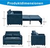 Schlafsofa 3-in-1 in Navy Blue, Stoff mit Holzgestell, USB-Ladeports und Slide-to-Transform-Funktion,73x195x134 cm Bild 5