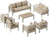 MeXo Gartenlounge-Set Terrassenmöbel Set 8-10 Personen Aluminium outdoor wetterfest, (Belastbarkeit pro Sitzplatz 140kg, 7-tlg, 12cm Deluxe Relax-Sitzkissen), Gartenmöbel Set für Außenbereich, Terrasse, Balkon und Garten Bild 2