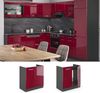 Spülenunterschrank R-Line Rot Hochglanz 80 cm AP Marmor Vicco Bild 2