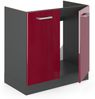 Spülenunterschrank R-Line Rot Hochglanz 80 cm AP Marmor Vicco Bild 4