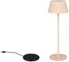 Akku LED Tischleuchte SUAREZ kabellos für Innen & Außen, Beige - Höhe 39cm Bild 2