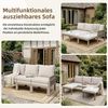 i@home Gartensofa Outdoorsofa, 3-Sitzer-Sofa, Multifunktionales Sofa, lässt sich in einen Liegesessel verwandeln Bild 3