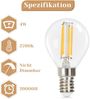 ZMH 6er-set LED-Leuchtmittel E14 Vintage Edison Glühlampe 2700k Warmweiß Retro Filament Hochwertiges Glas Energiesparlampe für Hotel Haus Bild 2