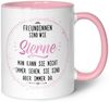 GRAVURZEILE Tasse bedruckt mit Spruch - Freundinnen sind wie Sterne - Geschenk für Sie, Farbe: Rosa Bild 1
