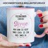 GRAVURZEILE Tasse bedruckt mit Spruch - Freundinnen sind wie Sterne - Geschenk für Sie, Farbe: Rosa Bild 4