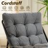 LVHOM Sessel mit Hocker, Gepolsterter Loungesessel aus Cord mit Metallgestell, ergonomischer Relaxsessel für Wohnzimmer und Schlafzimmer, Grau Bild 4