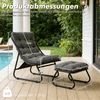 LVHOM Sessel mit Hocker, Gepolsterter Loungesessel aus Cord mit Metallgestell, ergonomischer Relaxsessel für Wohnzimmer und Schlafzimmer, Grau Bild 5