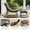 LVHOM Sessel mit Hocker, Gepolsterter Loungesessel aus Cord mit Metallgestell, ergonomischer Relaxsessel für Wohnzimmer und Schlafzimmer, Grau Bild 3
