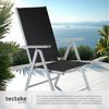 tectake® Aluminium Gartenstuhl 6er Set, Klappstuhl mit 7-facher Neigungsverstellung und hoher Rückenlehne, Gartenmöbel Set mit 6 Stühlen, klappbar, ideal für Garten, Terrasse und Balkon - Silber Bild 4