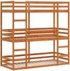 vidaXL Dreifach-Etagenbett Wachsbraun 90x200 cm Massivholz Kiefer 3284256 Bild 3