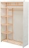 vidaXL Schrank , aus Stoff und Kiefernholz, Weiß, 170 x 40 x 110 cm Bild 3