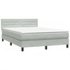 vidaXL Boxspringbett mit Matratze & LED Hellgrau 160x220 cm Samt 3317031 Bild 5